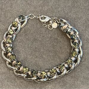 MARKS & Spencer silvertone crystal rhinestone chain bracelet